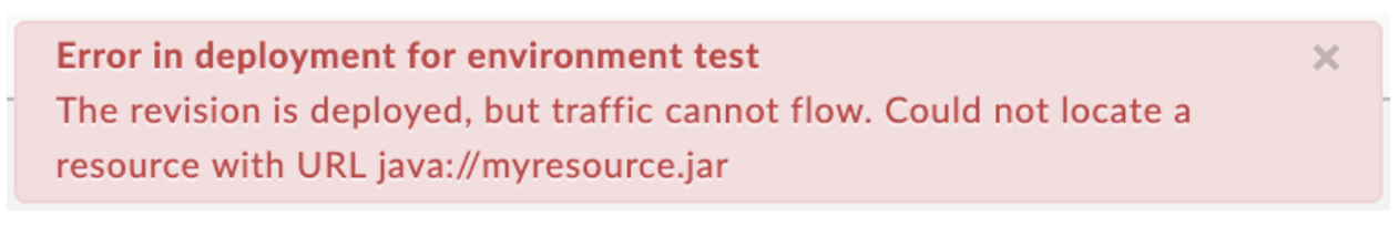 Error in deployment for environment test.