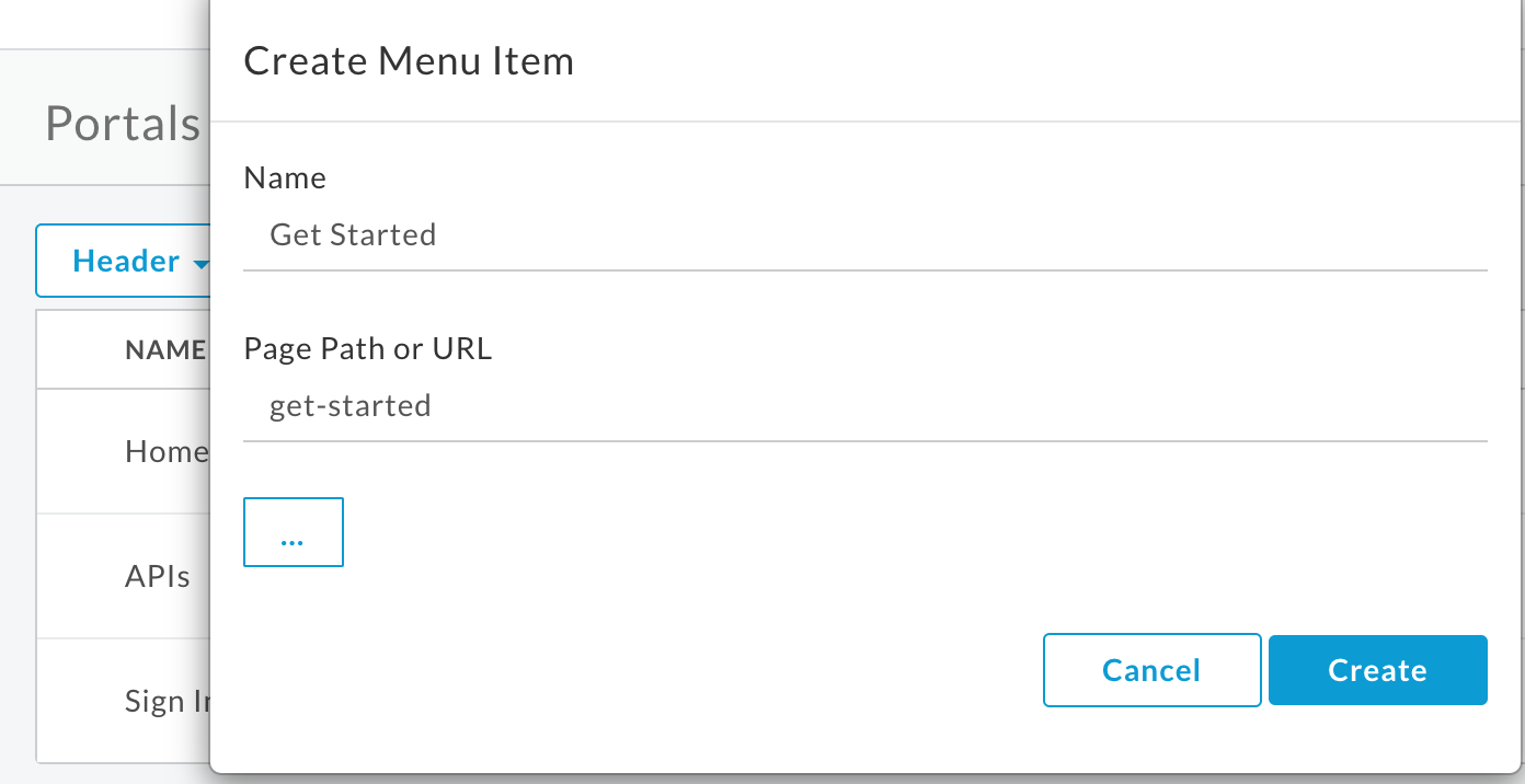 Create get-started menu item