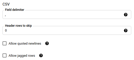 CSV options