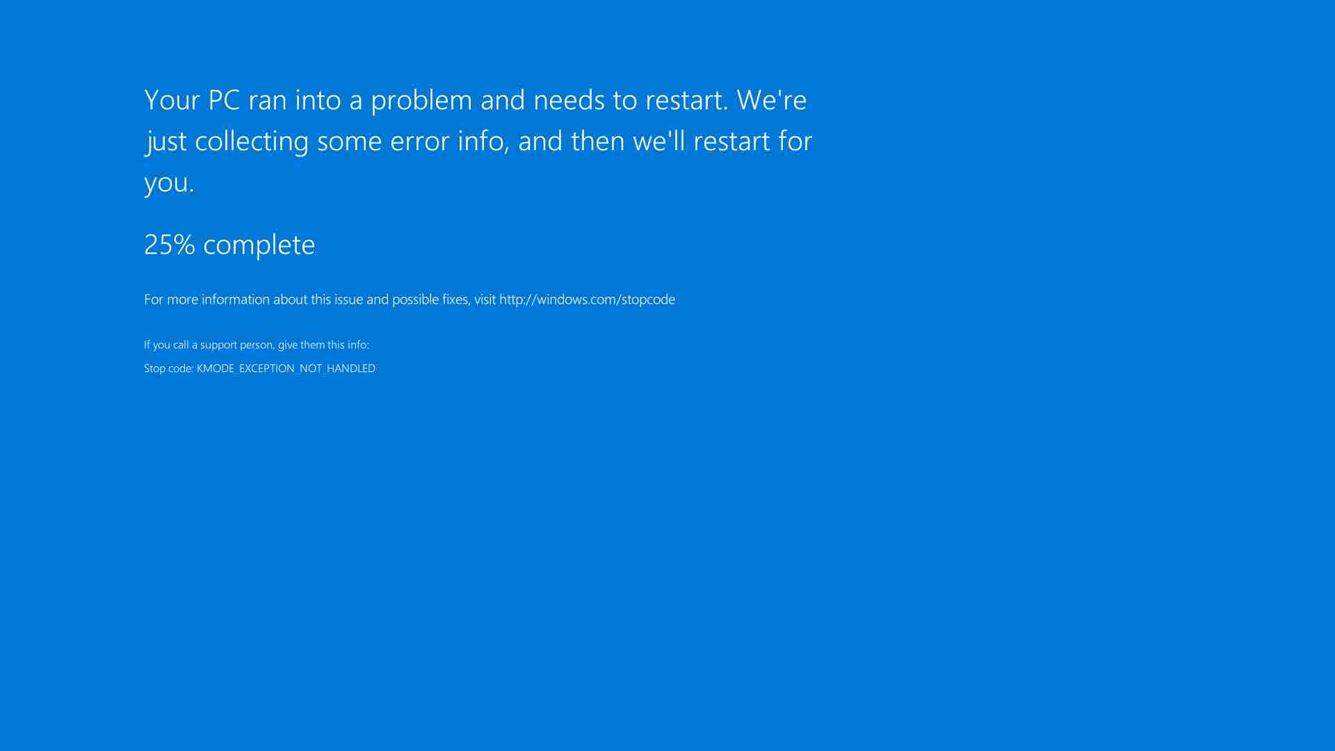 Blue screen from Windows Server 2016 Datacenter.