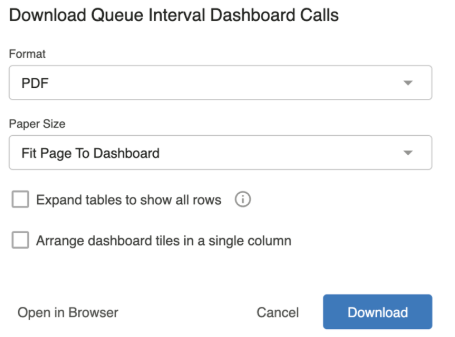 The download options dialog box.