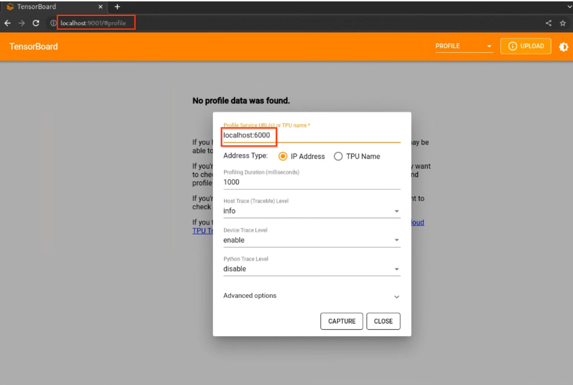 Capture a profile using TensorBoard